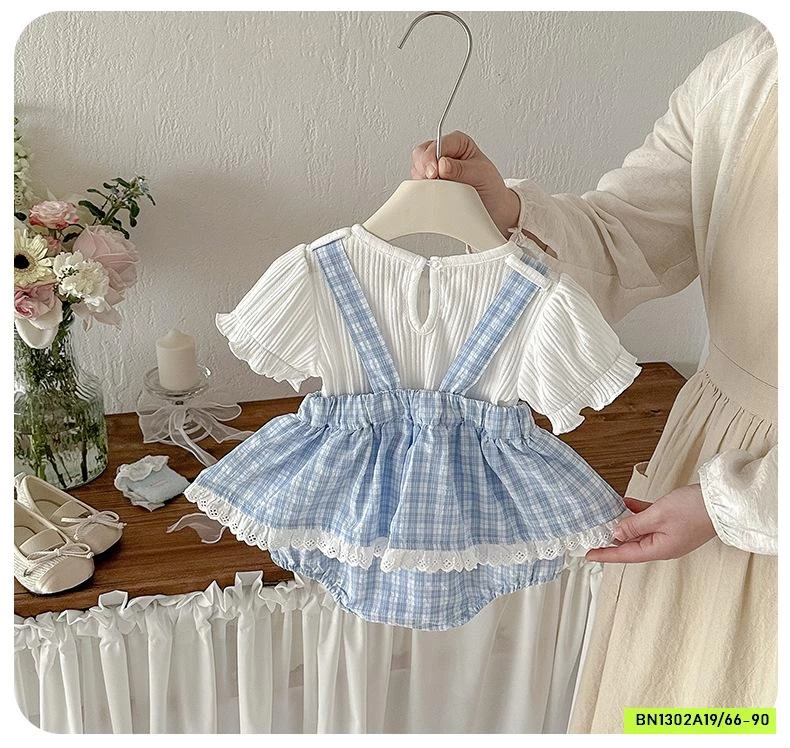 SÉT VÁY YẾM CARO XANH SZ NHÍ