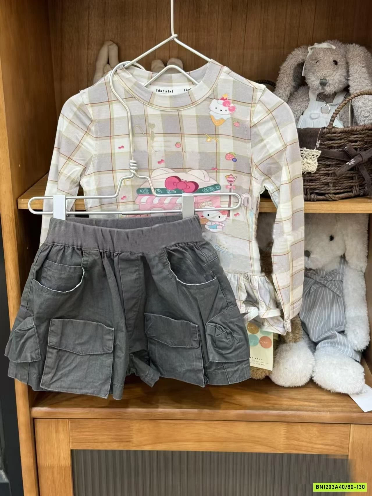 ÁO CARO BÈO GẤU MIX SHORT TÚI HỘP