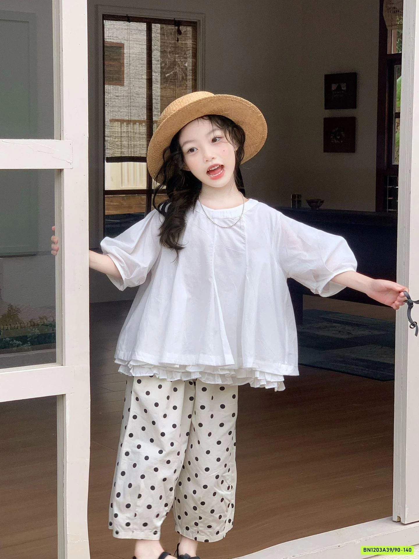 SƠ MI BABYDOLL MIX BAGGY CHẤM BI