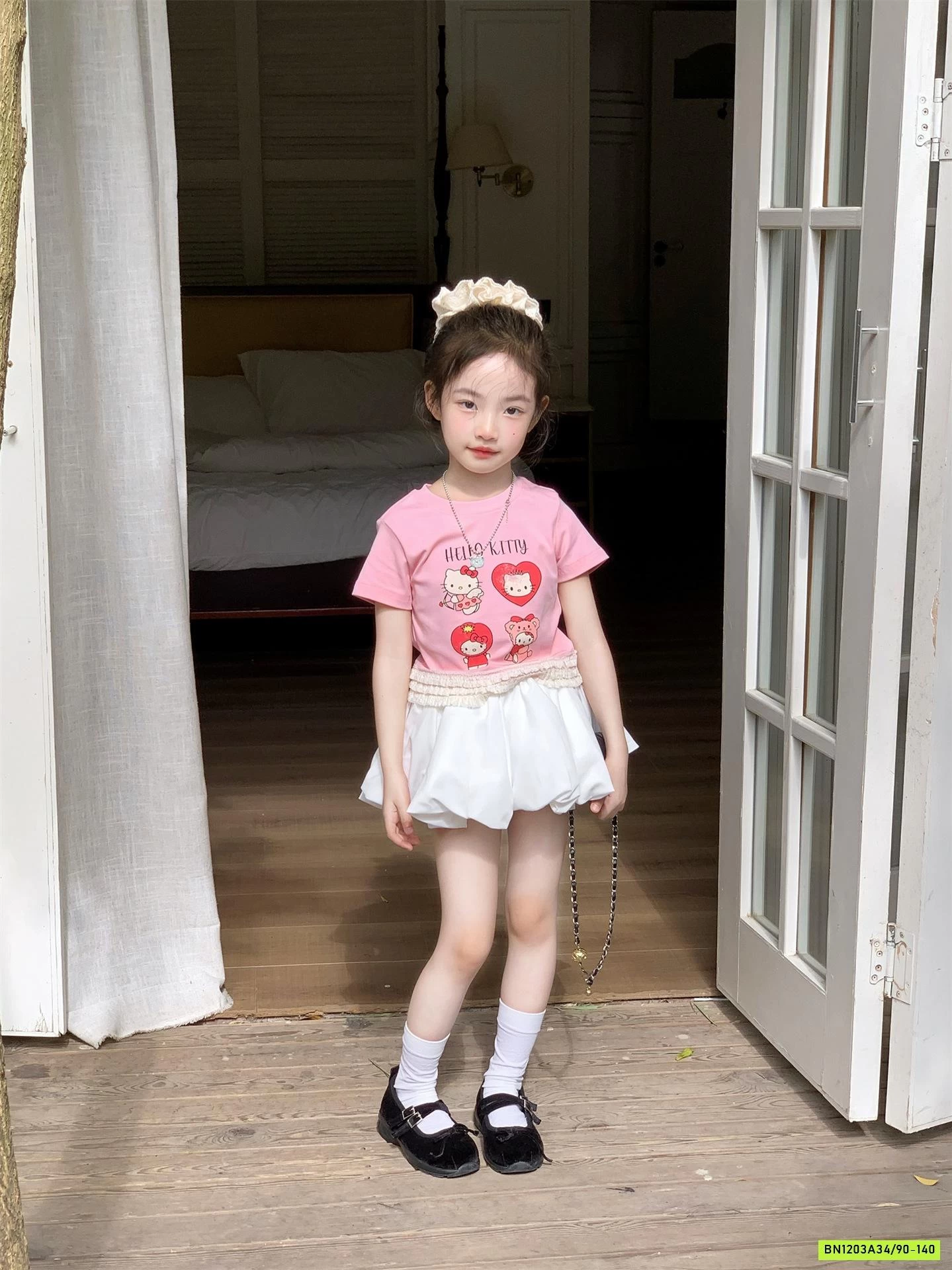 ÁO THUN HỒNG VIỀN REN MIX CV BÍ