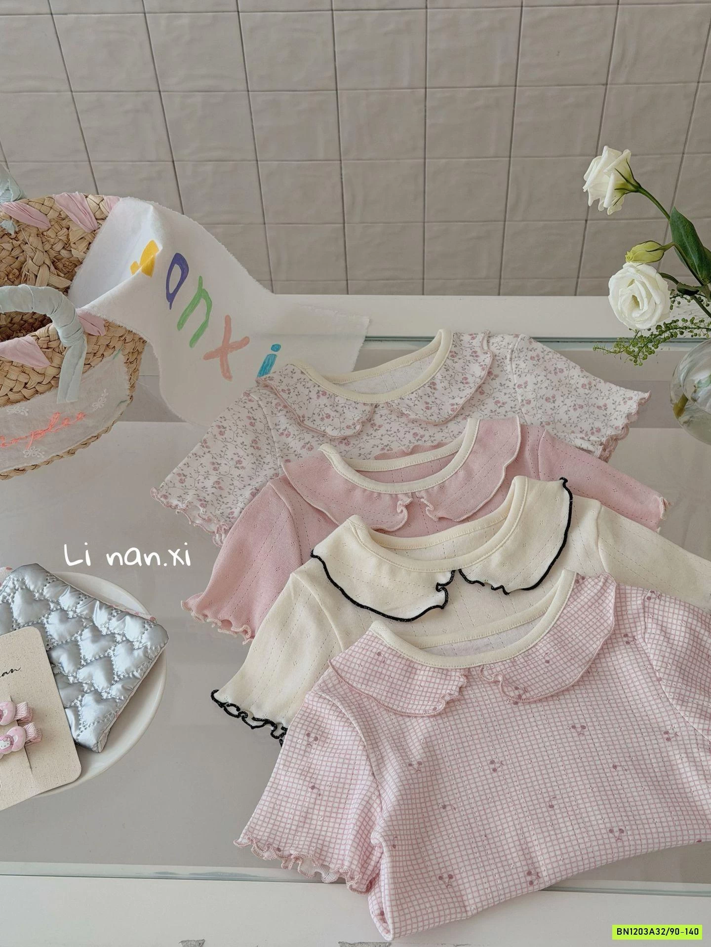 SÉT 2 ÁO CỔ SEN TIỂU THƯ LINANXI