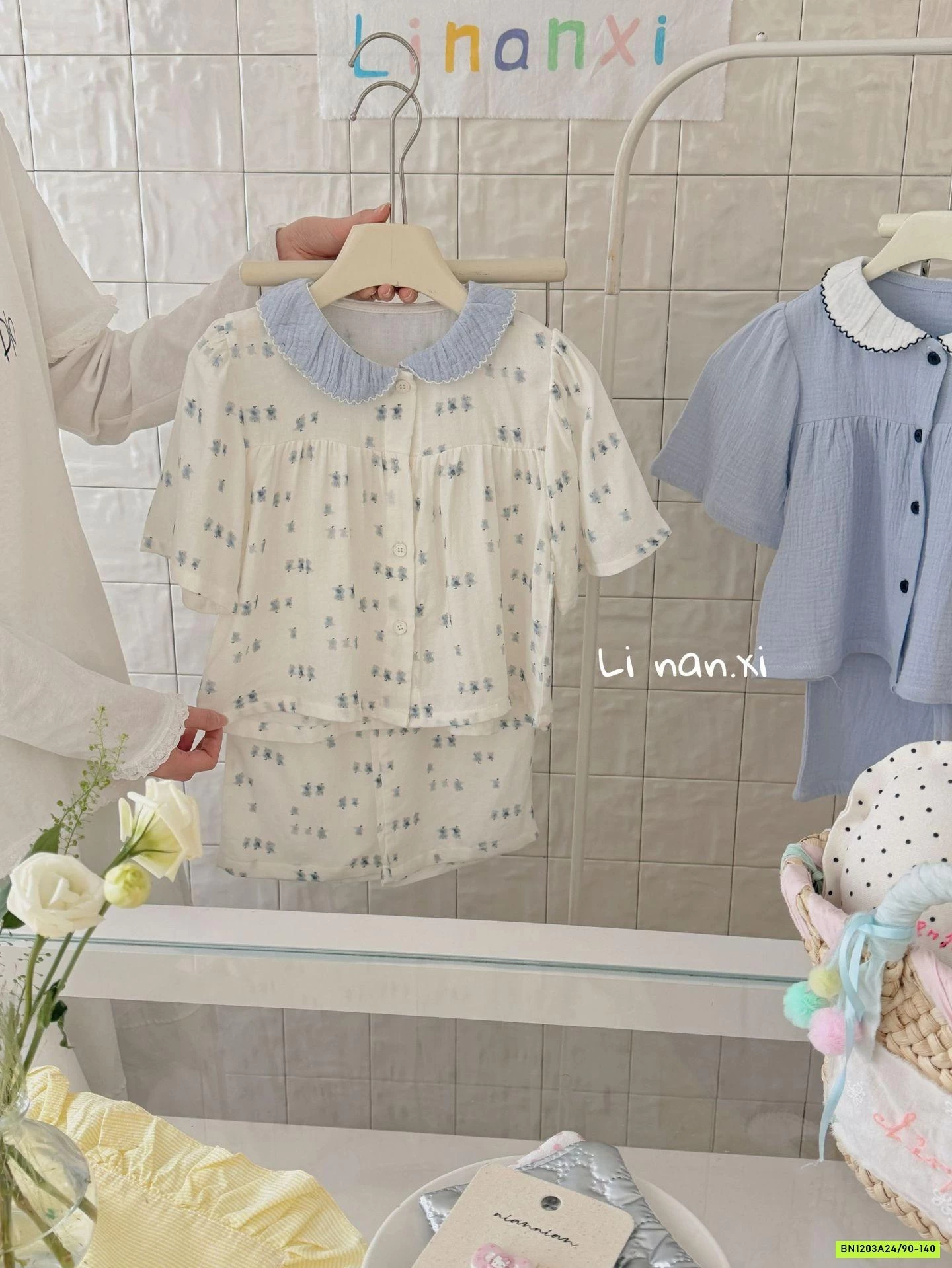 BỘ ĐŨI CỔ SEN HOA NHÍ 87029 LINANXI