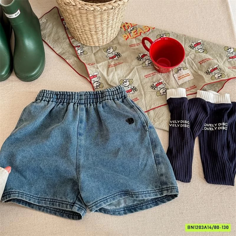 SHORT JEANS THÊU LOGO VOI 5281 ADBABY