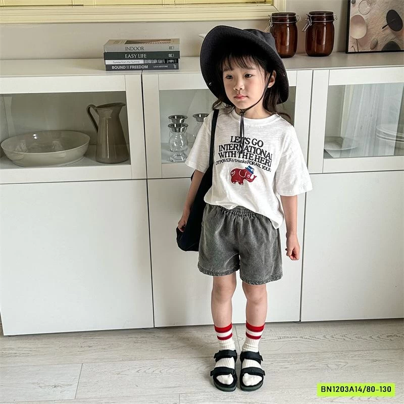 SHORT JEANS THÊU LOGO VOI 5281 ADBABY