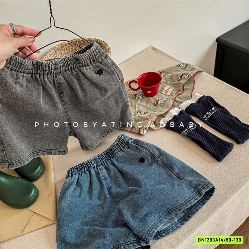 SHORT JEANS THÊU LOGO VOI 5281 ADBABY