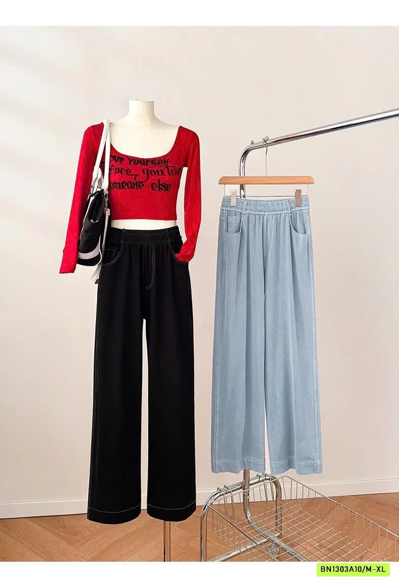 QUẦN DENIM GIẤY SUÔNG