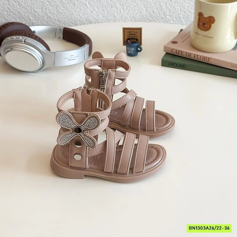 SANDAL CHIẾN BINH CỔ THẤP GẮN BƯỚM