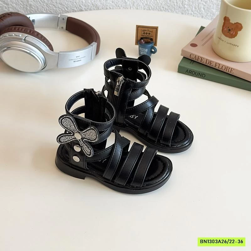 SANDAL CHIẾN BINH CỔ THẤP GẮN BƯỚM