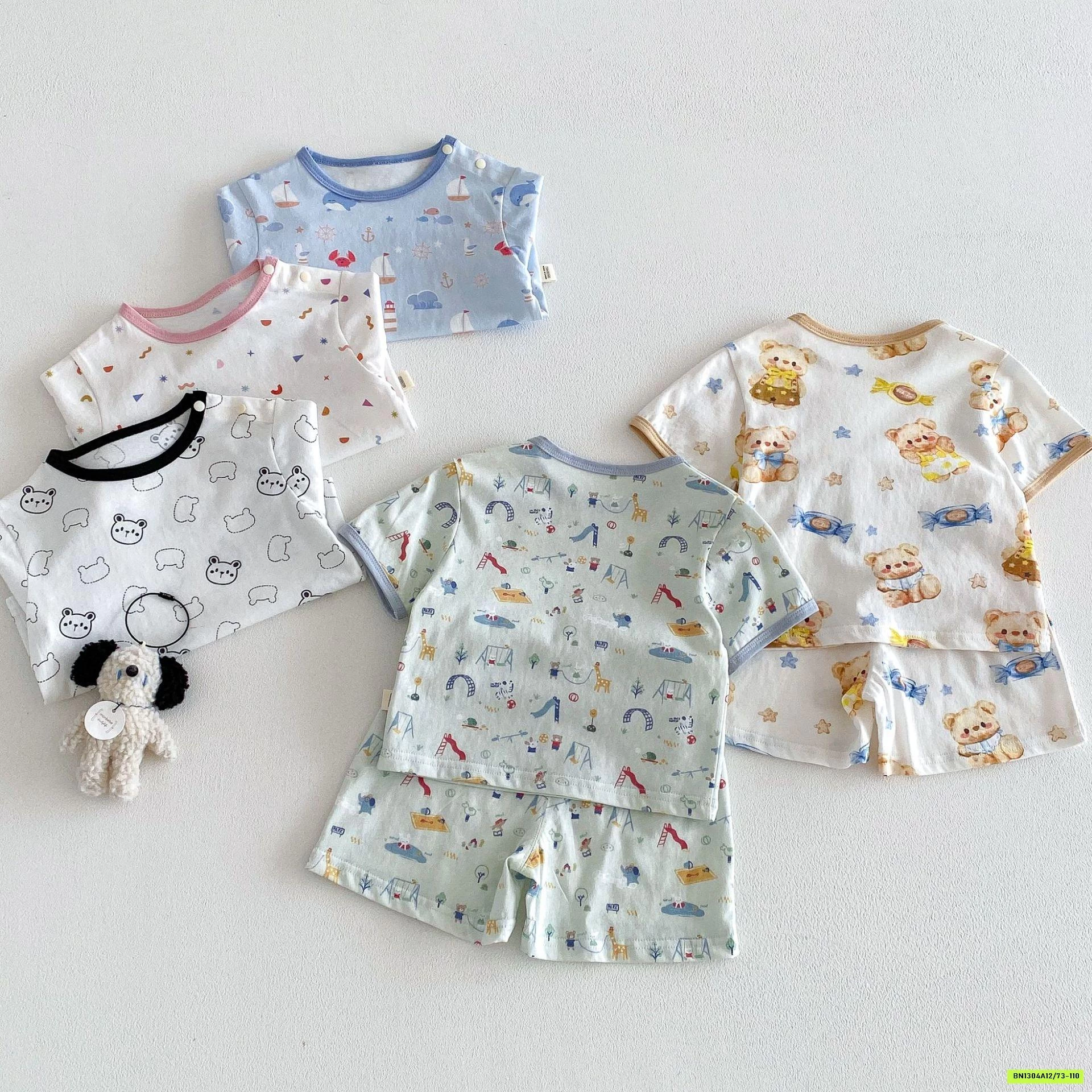 BỘ CỘC COTTON IN HÌNH DỄ THƯƠNG