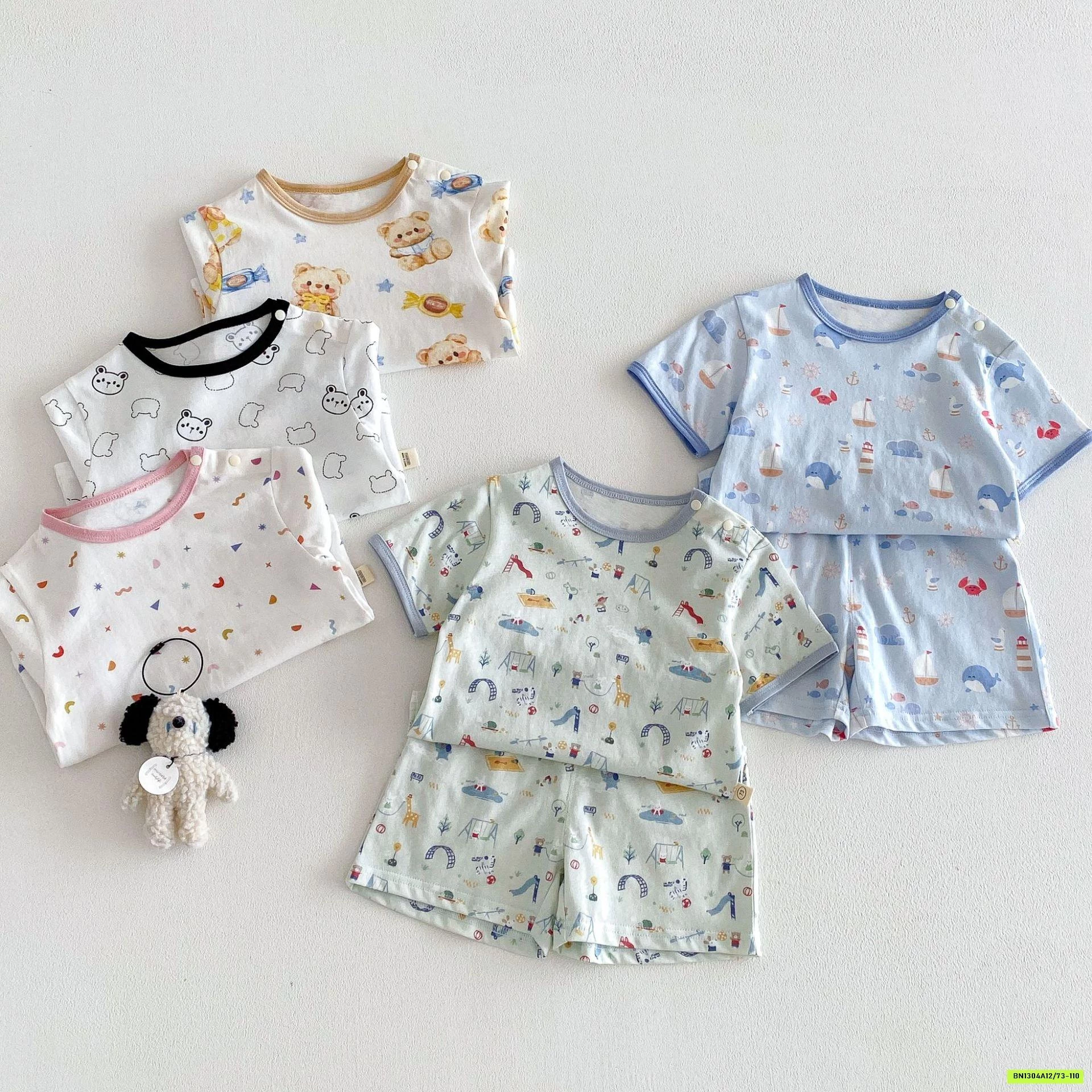 BỘ CỘC COTTON IN HÌNH DỄ THƯƠNG