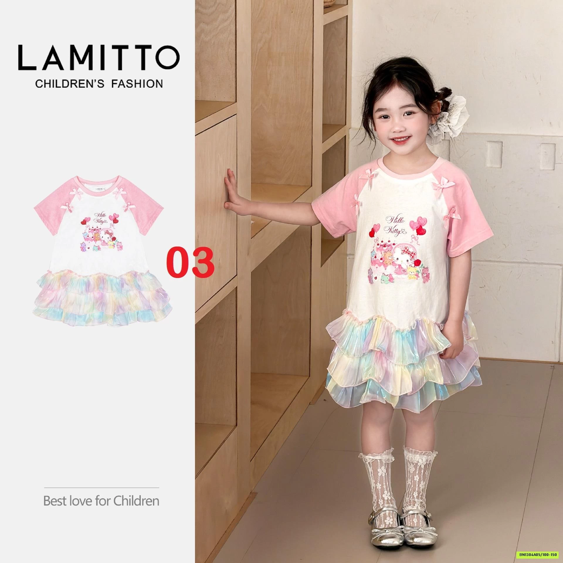 ĐẦM HOẠT HÌNH LAMITTO VIỀN REN