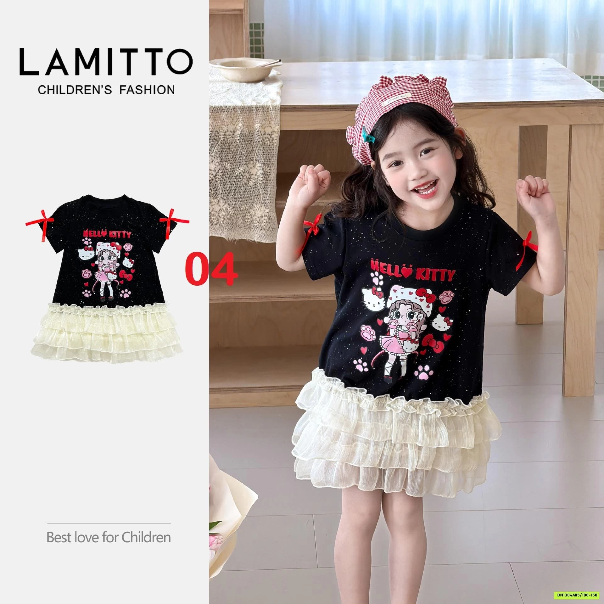 ĐẦM HOẠT HÌNH LAMITTO VIỀN REN