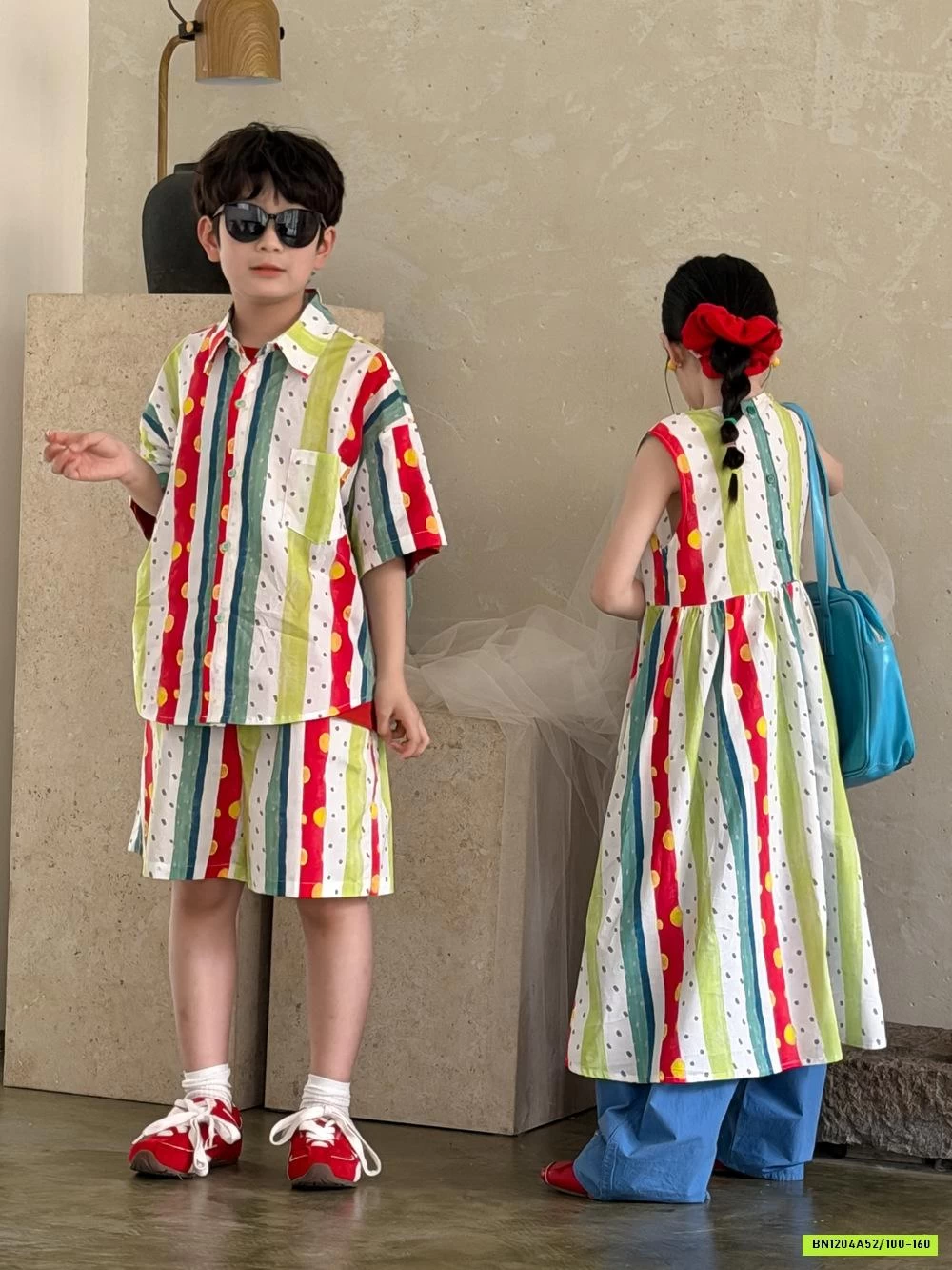 COUPLE SỌC SẮC MÀU CHẤM BI KUMAI