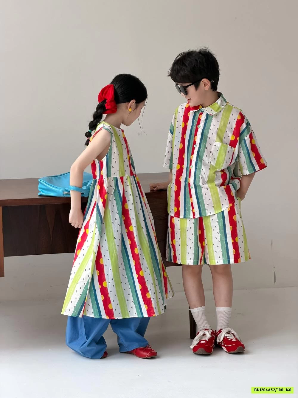 COUPLE SỌC SẮC MÀU CHẤM BI KUMAI