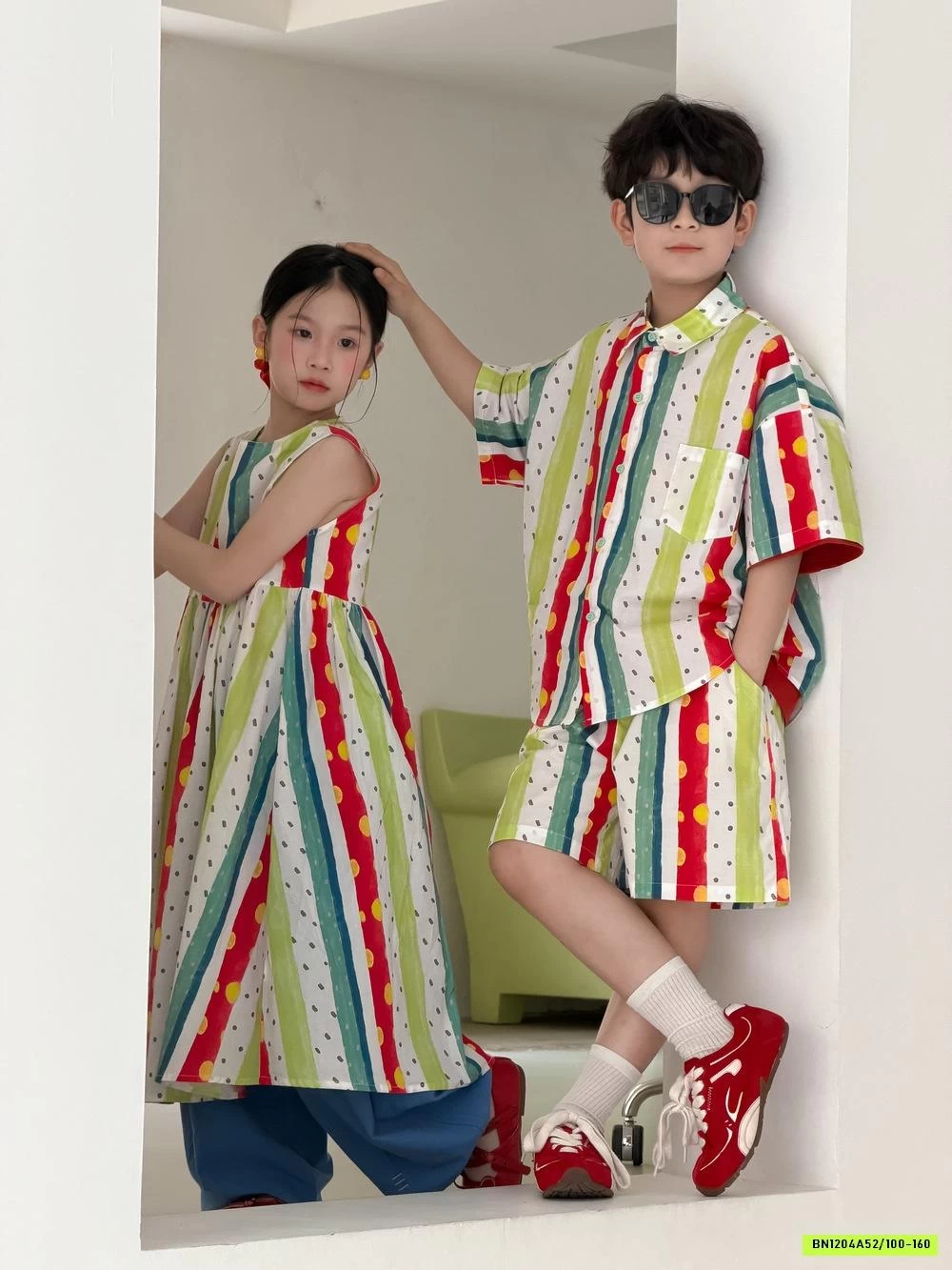 COUPLE SỌC SẮC MÀU CHẤM BI KUMAI