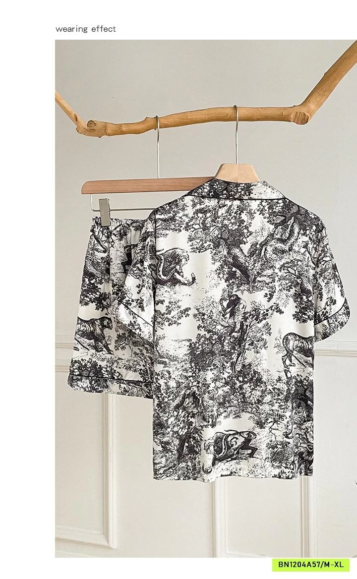 PIZAMA LỤA HỌA TIẾT LOANG CAO CẤP