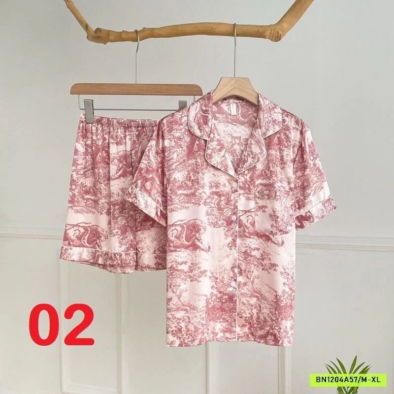 PIZAMA LỤA HỌA TIẾT LOANG CAO CẤP