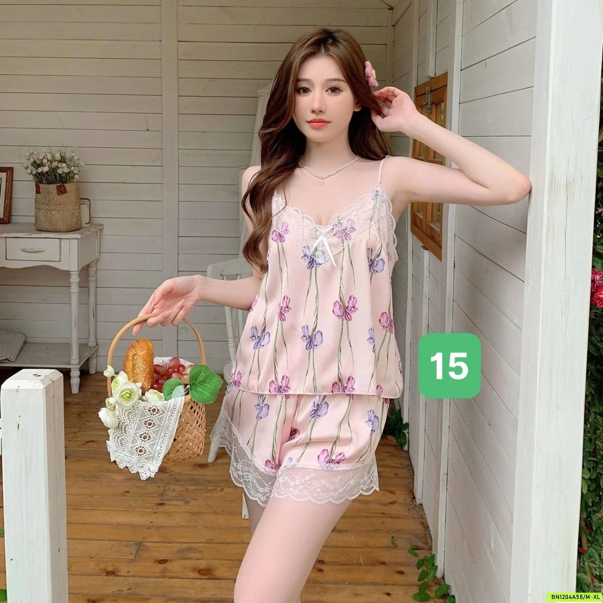 BỘ NGỦ LỤA 2 DÂY VIỀN REN