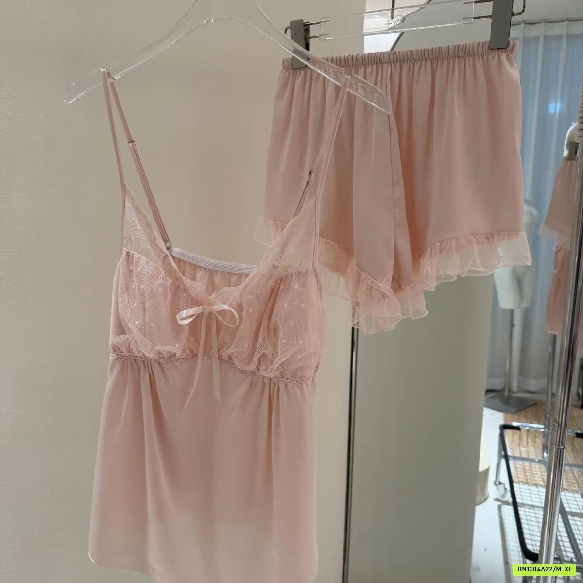 BỘ NGỦ LỤA 2 DÂY VIỀN REN