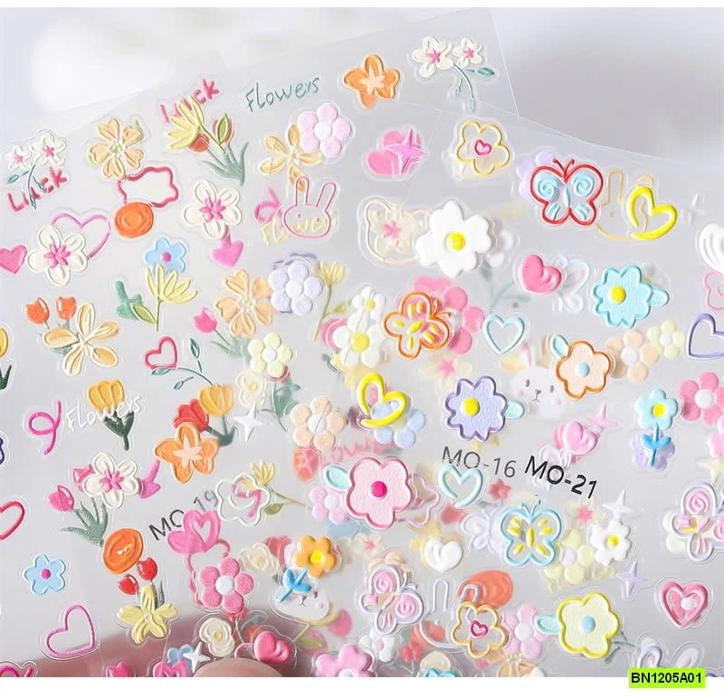 SÉT 6 BÌA DÁN MÓNG TAY KUTE