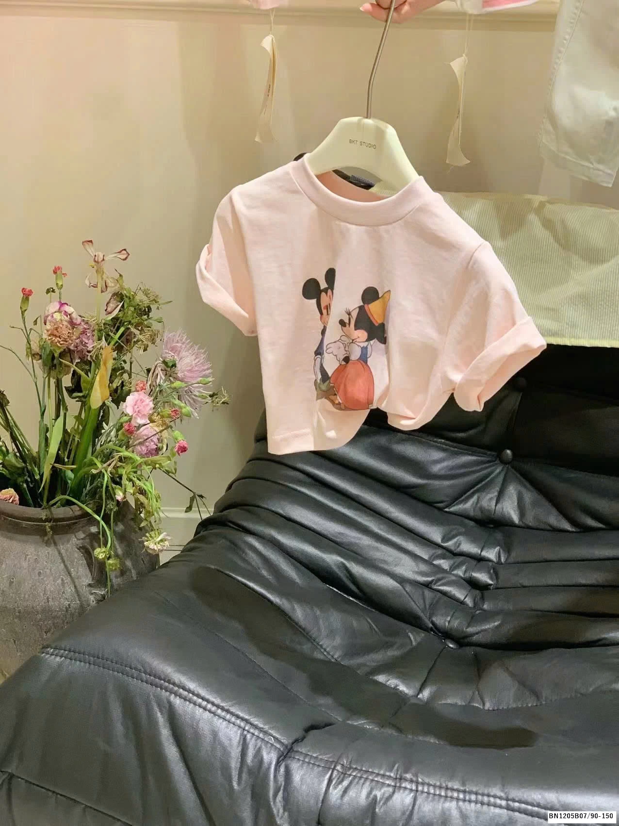 SET ÁO PHÔNG VÀ QUẦN SUÔNG MICKEY HỒNG