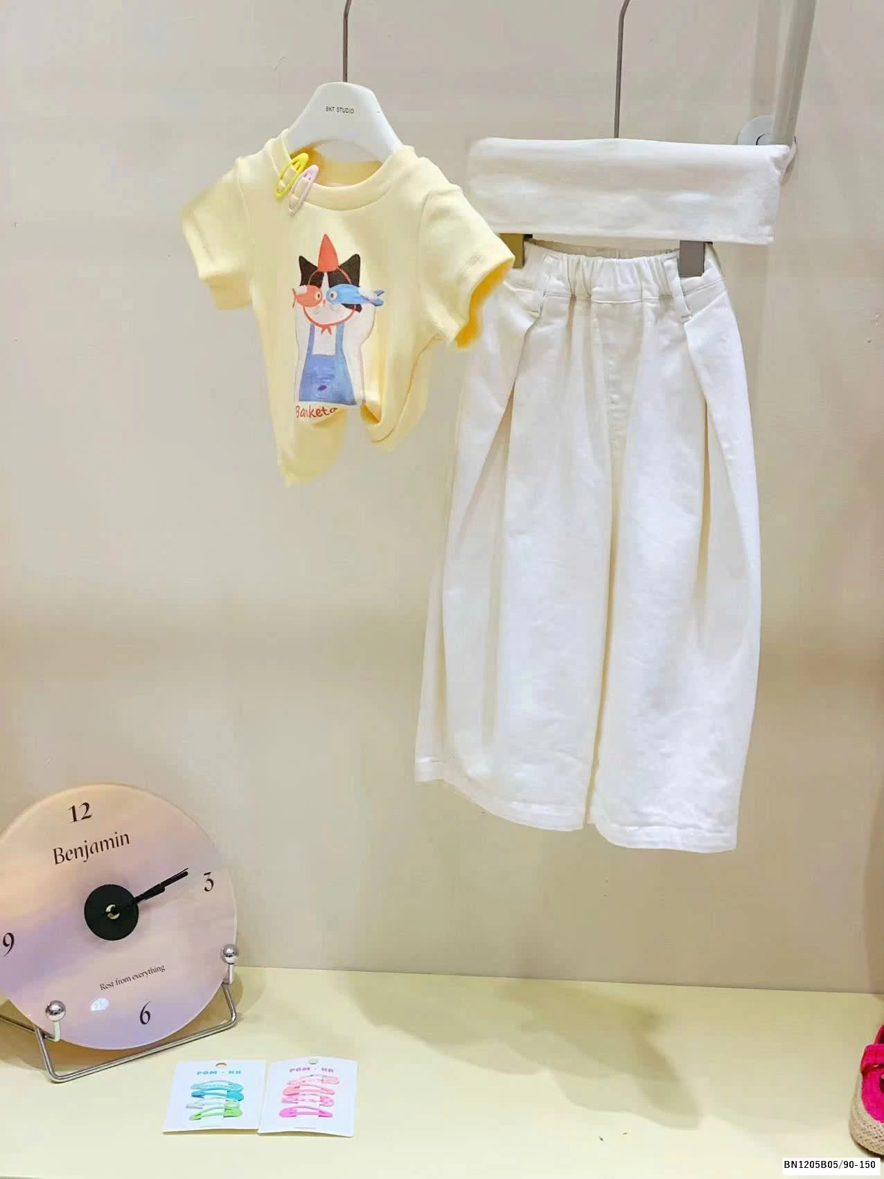 SET ÁO THUN MÈO MIX QUẦN SUÔNG BG