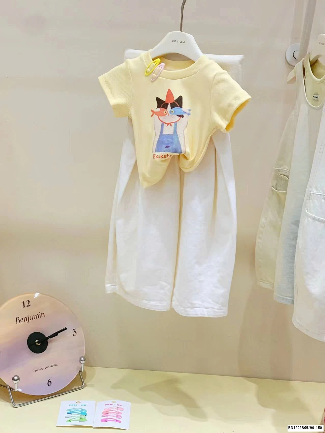 SET ÁO THUN MÈO MIX QUẦN SUÔNG BG