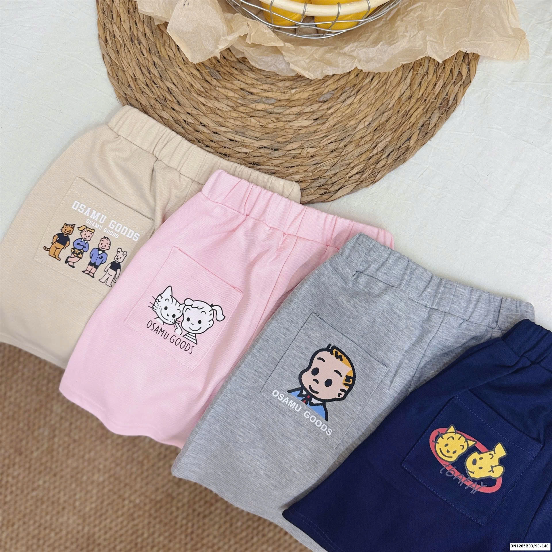 QUẦN SHORT CẠP CHUN TÚI HOẠT HÌNH