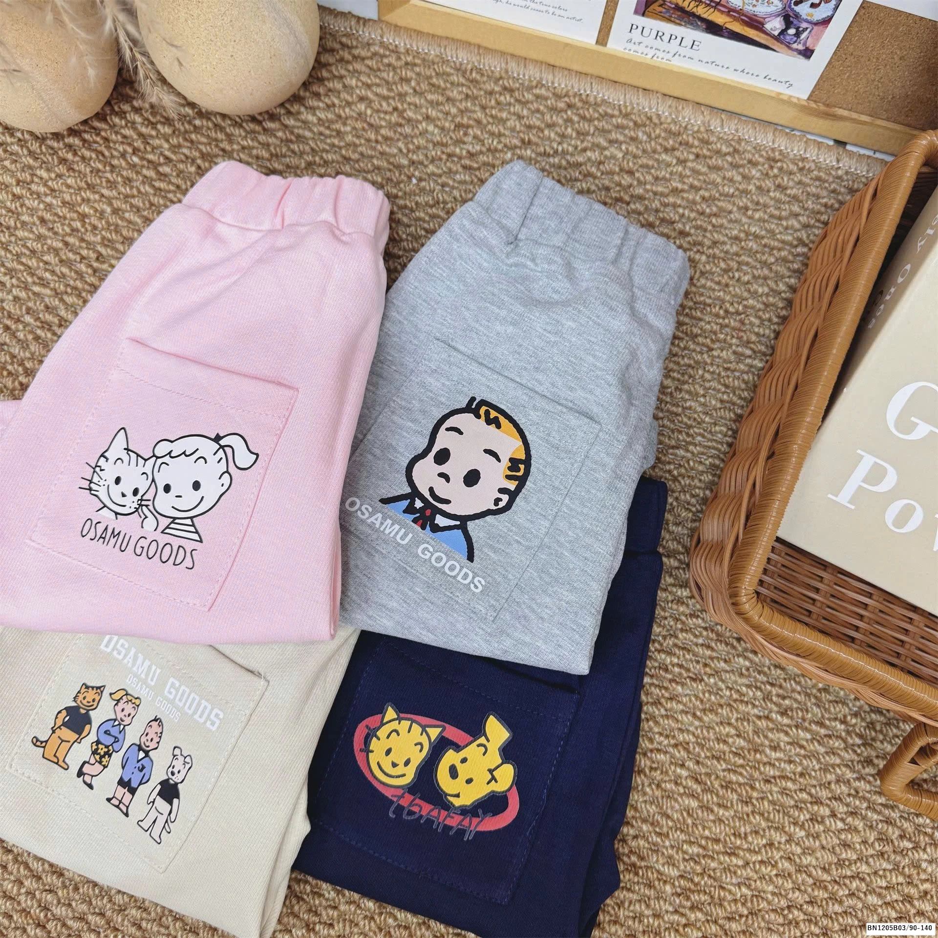 QUẦN SHORT CẠP CHUN TÚI HOẠT HÌNH