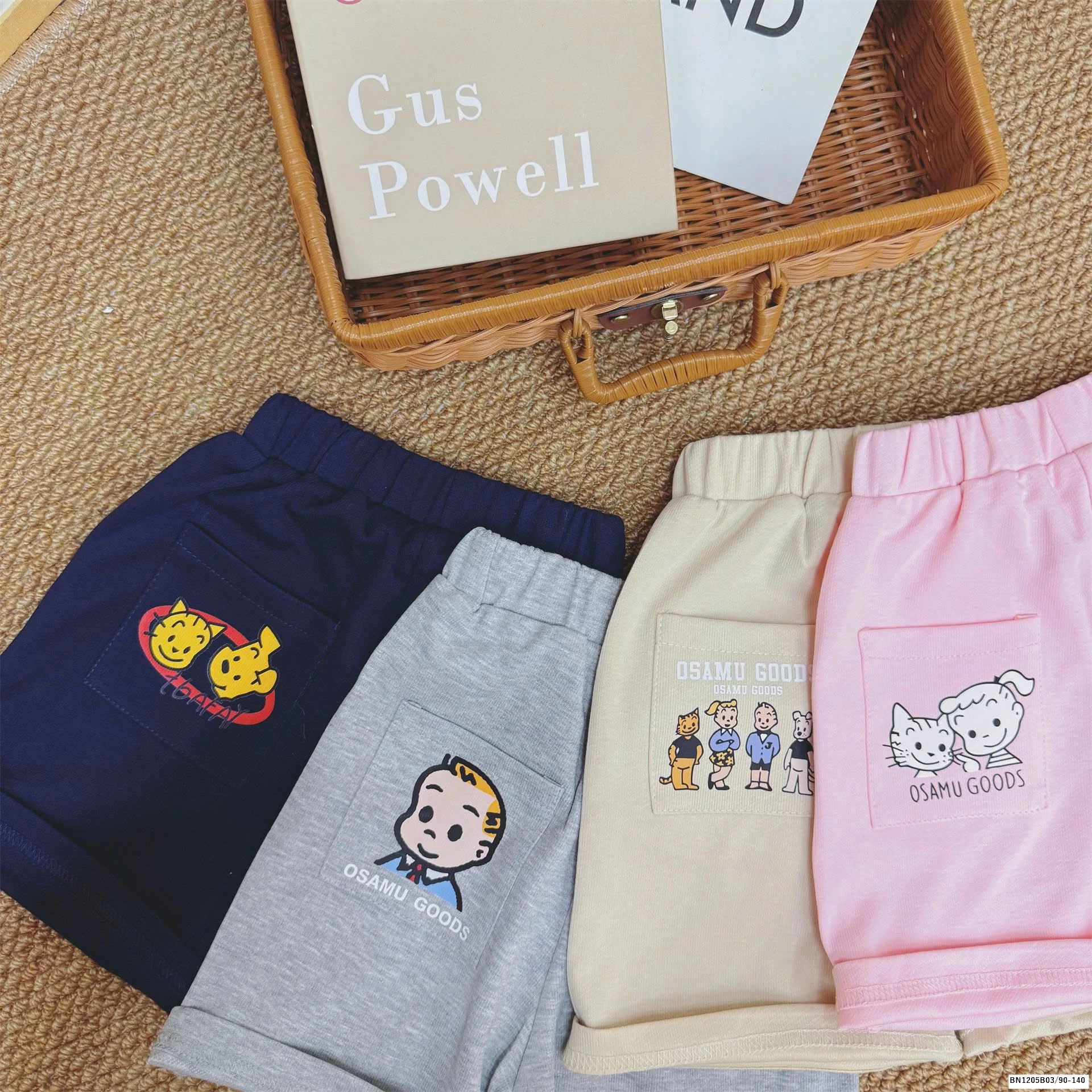 QUẦN SHORT CẠP CHUN TÚI HOẠT HÌNH