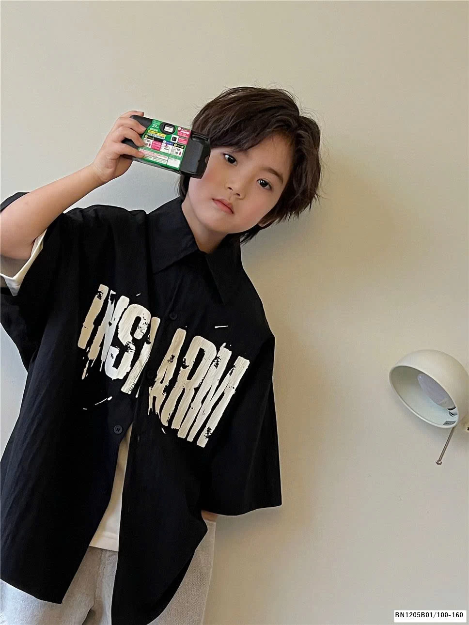 ÁO SƠ MI CỘC TAY IN CHỮ