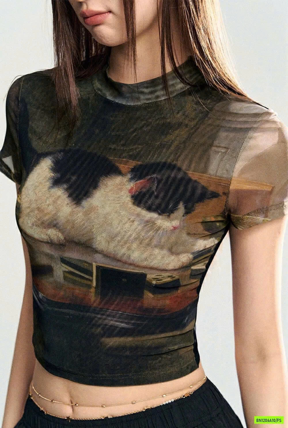 CROPTOP LƯỚI MÈO CON WG.WE