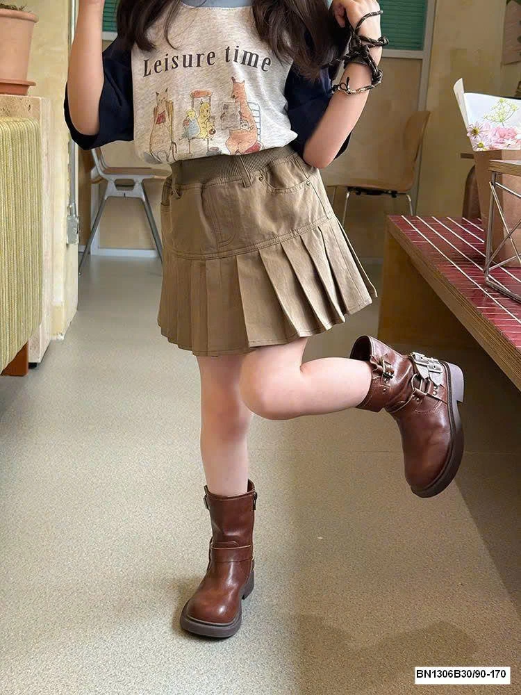 CHÂN VÁY XẾP LY BÉ GÁI 25C224