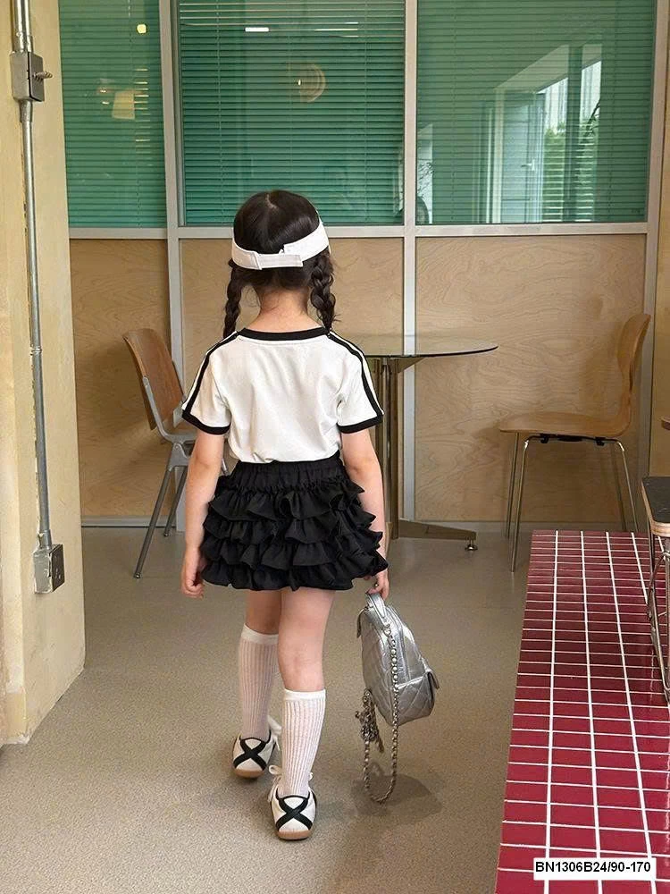 SET ÁO PHÔNG MIX CHÂN VÁY XẾP TẦNG AMBB 25D183