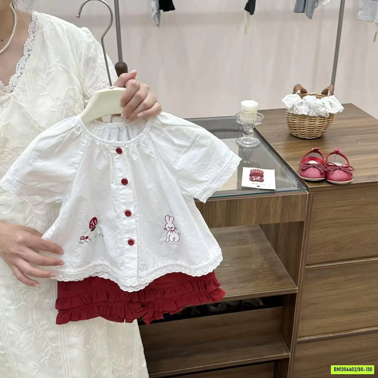 SÉT ÁO THỎ MIX SHORT ĐỎ COCOGIRIN