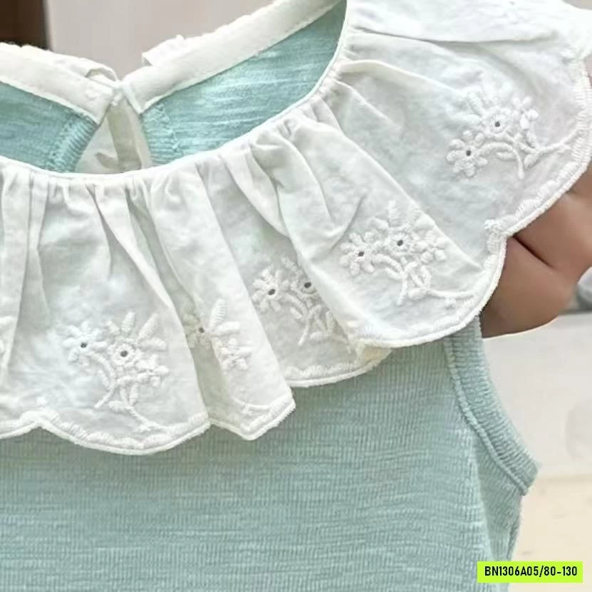 SÉT XANH CỔ VIỀN REN COCOGIRIN