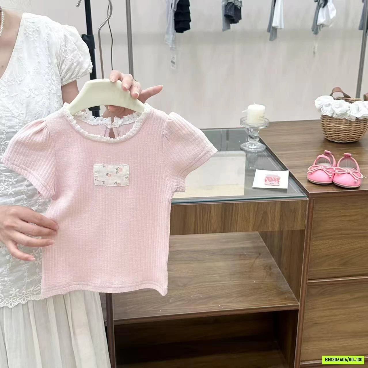 SÉT ÁO HỒNG MIX QUẦN BOM HOA COCOGIRIN