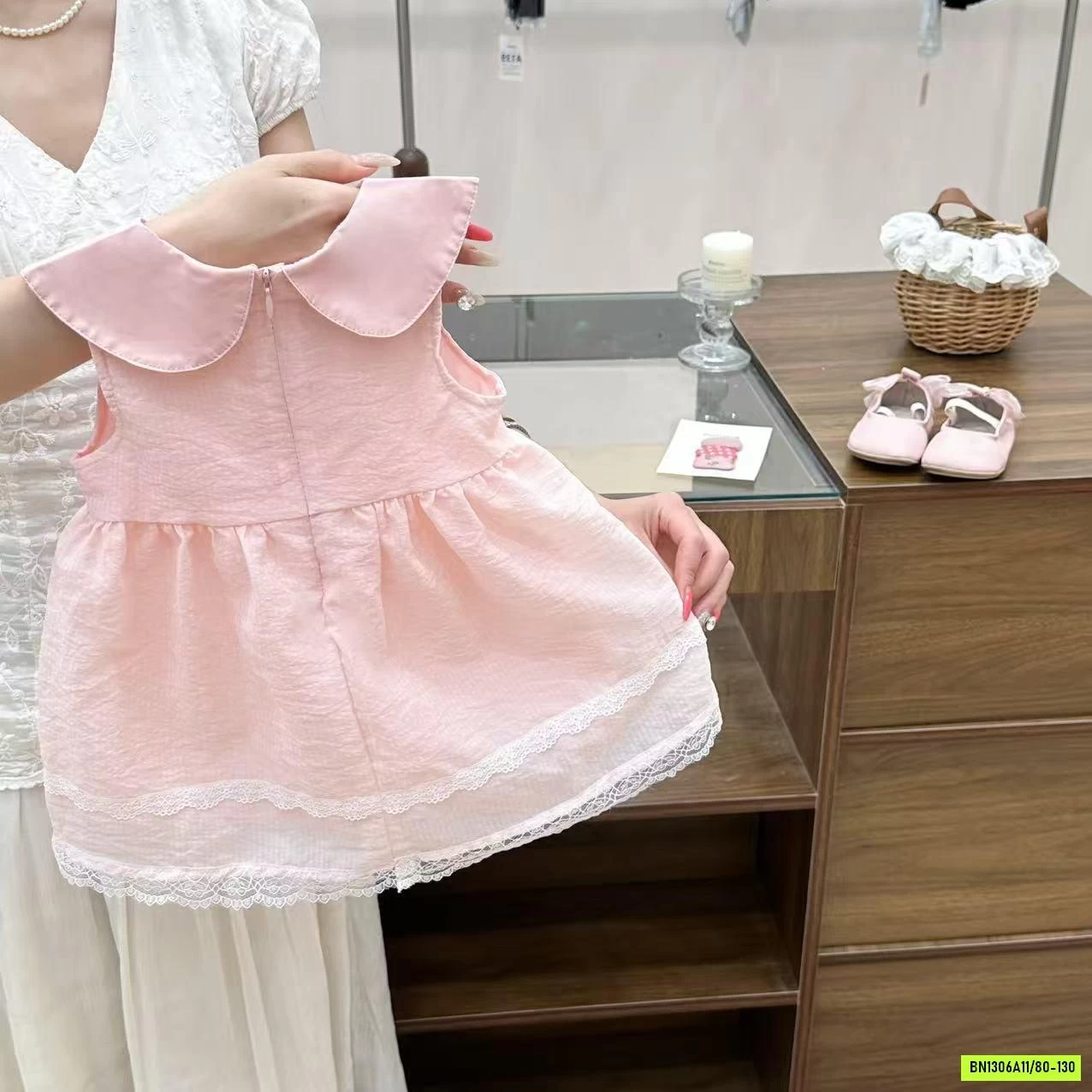 ĐẦM HỒNG CỔ SEN COCOGIRIN