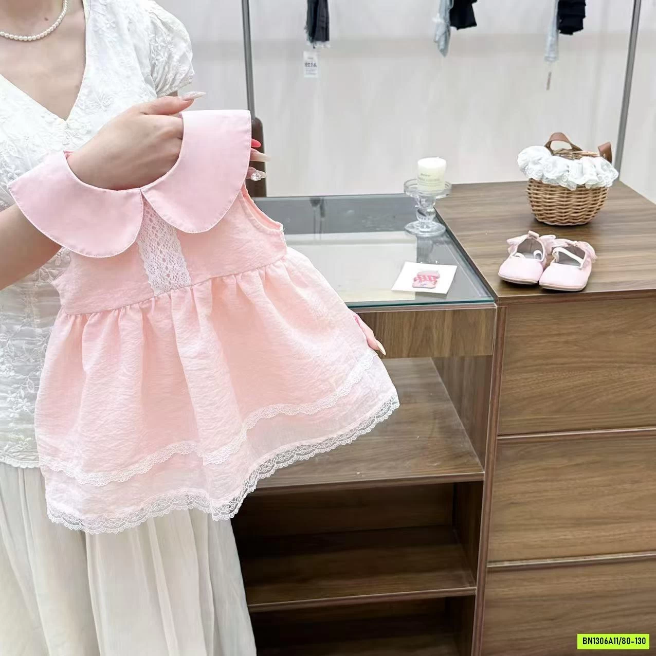 ĐẦM HỒNG CỔ SEN COCOGIRIN
