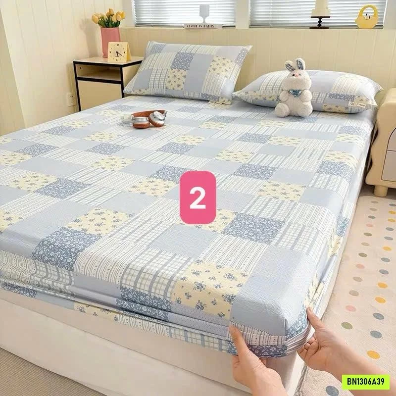 SET GA GIƯỜNG VÀ 2 VỎ GỐI COTTON HÀN