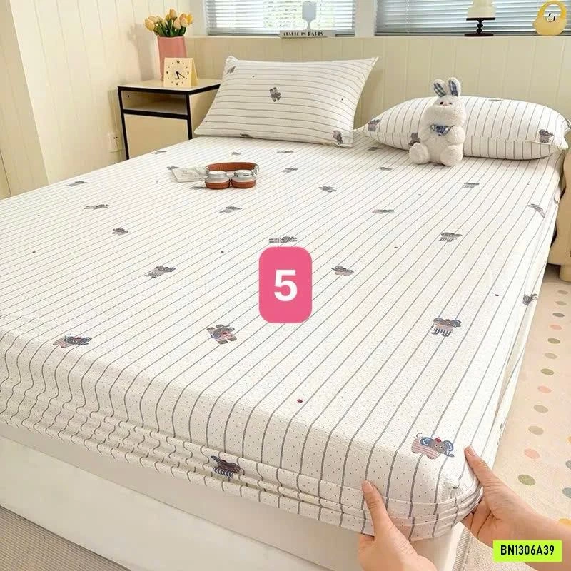 SET GA GIƯỜNG VÀ 2 VỎ GỐI COTTON HÀN