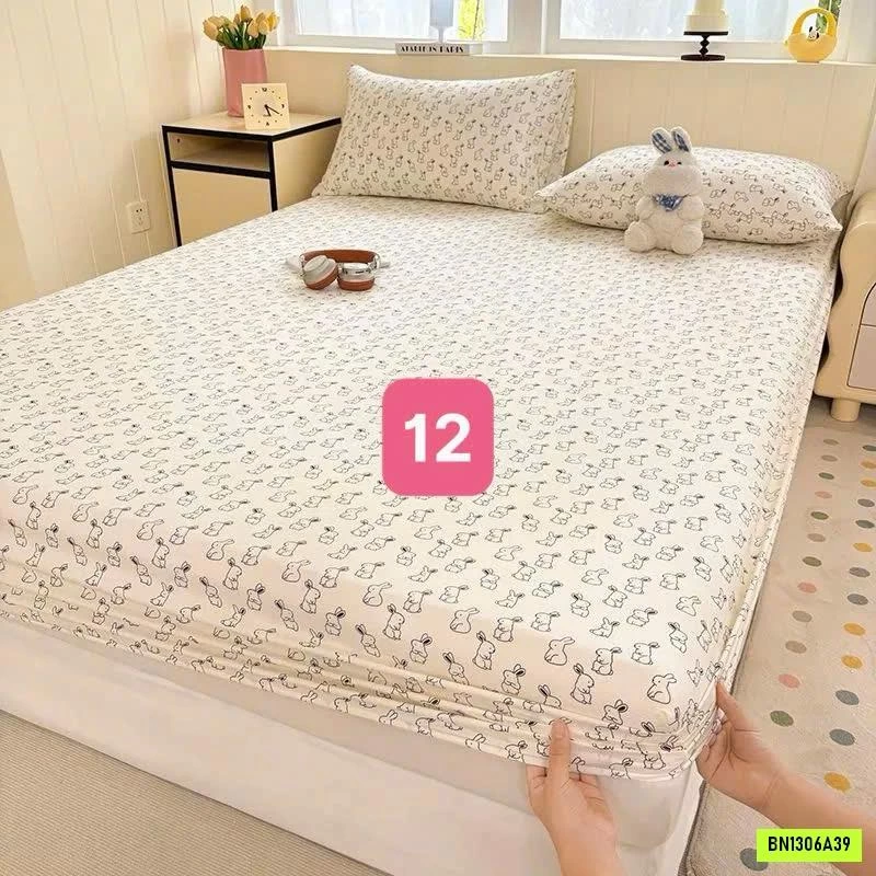 SET GA GIƯỜNG VÀ 2 VỎ GỐI COTTON HÀN
