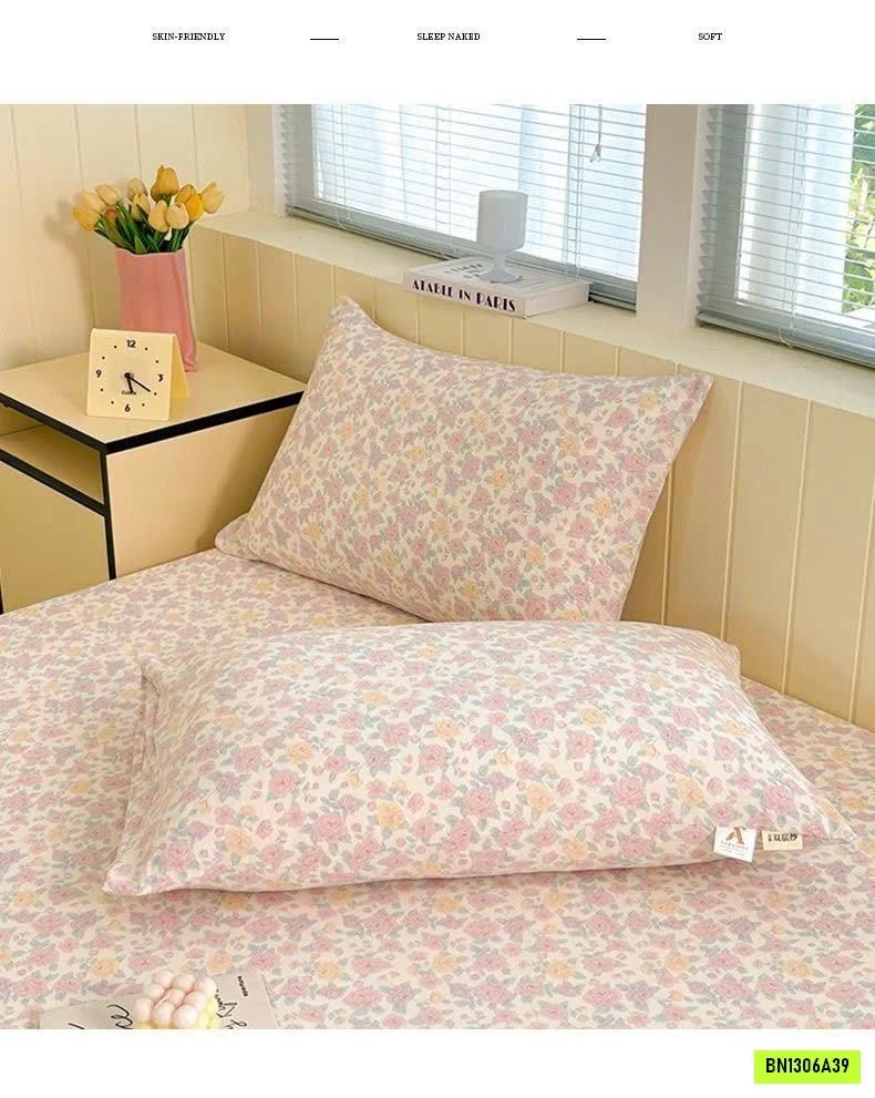 SET GA GIƯỜNG VÀ 2 VỎ GỐI COTTON HÀN