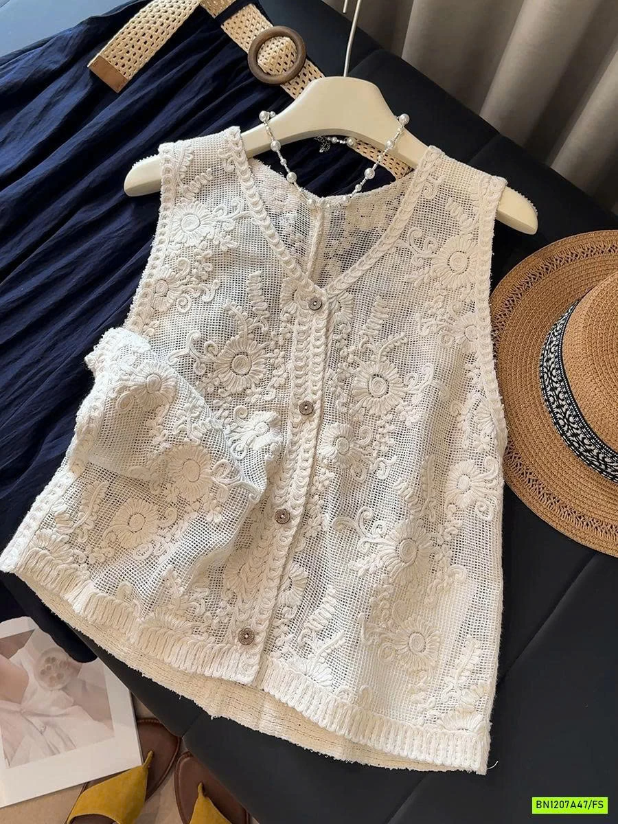 BST ÁO LƯỚI THÊU VINTAGE