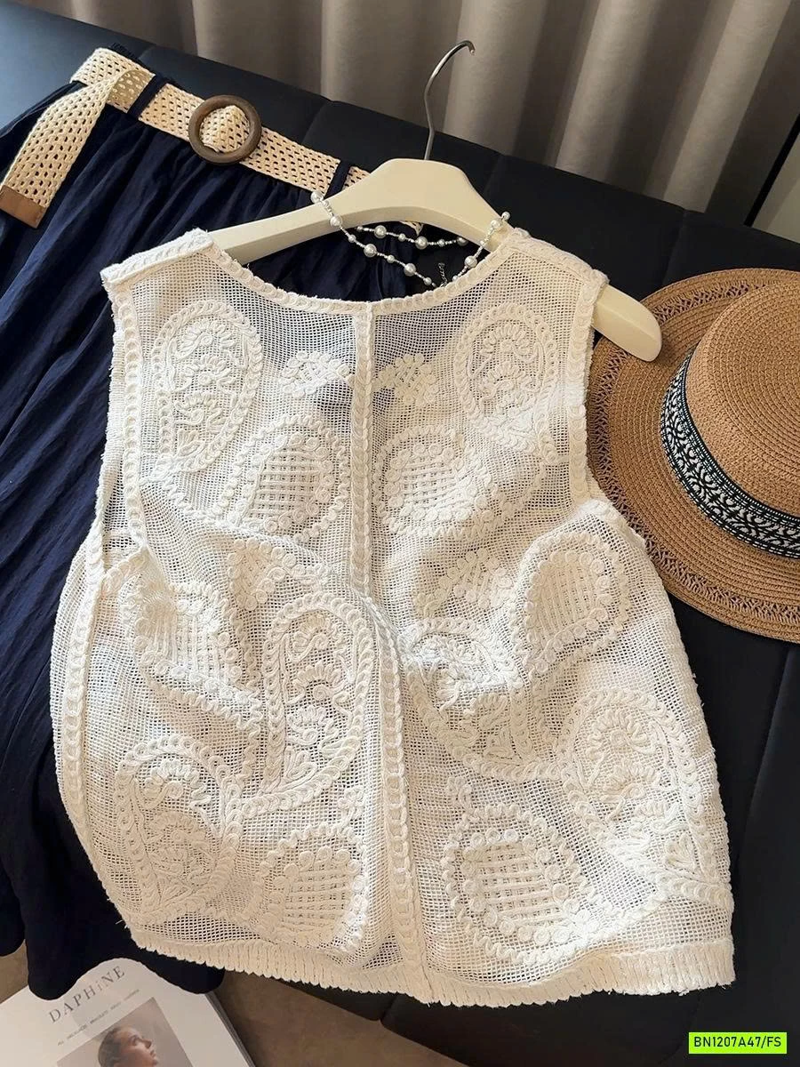 BST ÁO LƯỚI THÊU VINTAGE