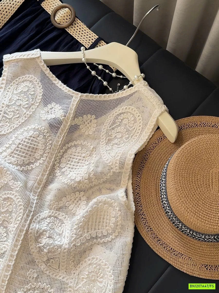 BST ÁO LƯỚI THÊU VINTAGE