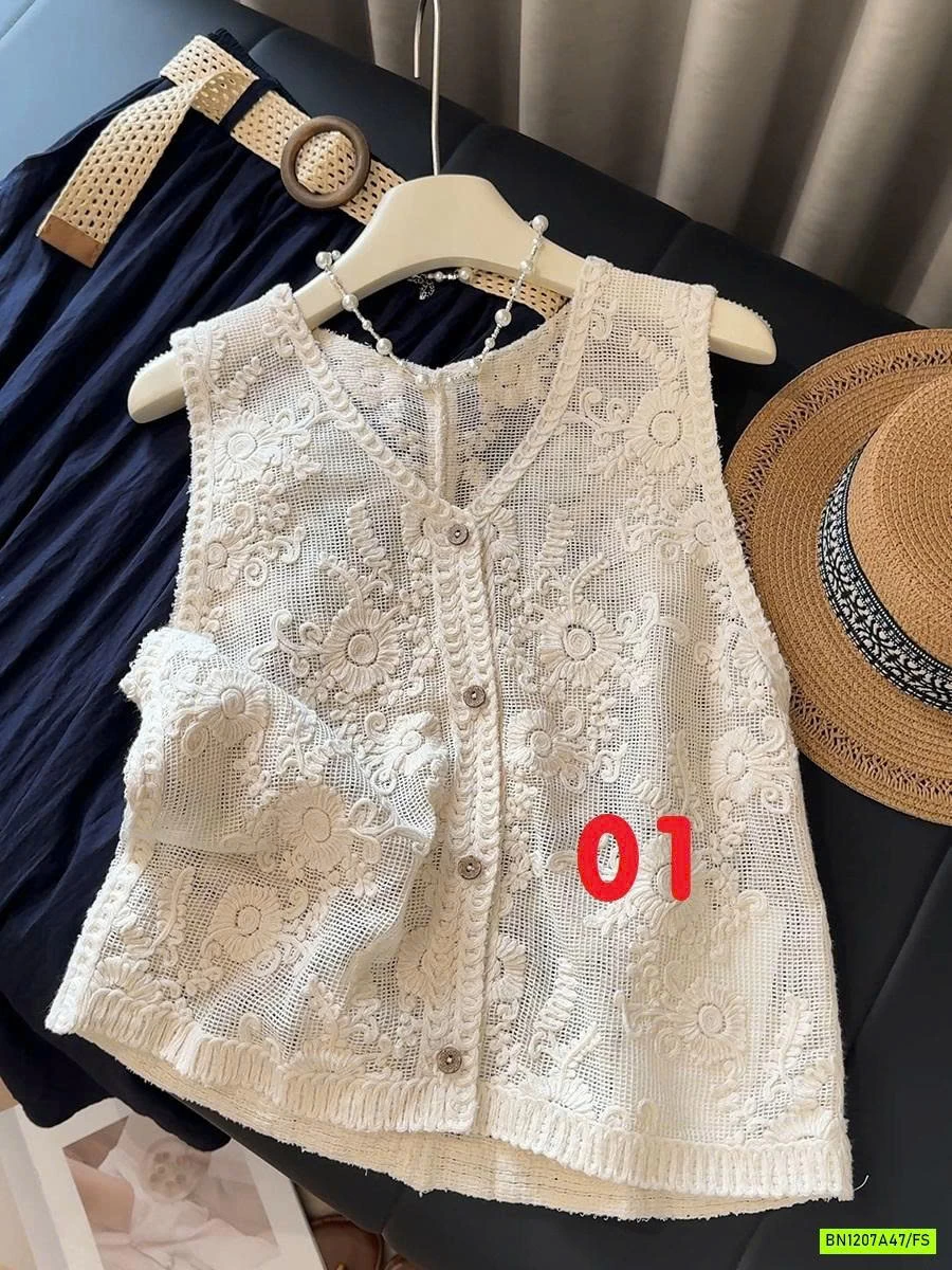 BST ÁO LƯỚI THÊU VINTAGE