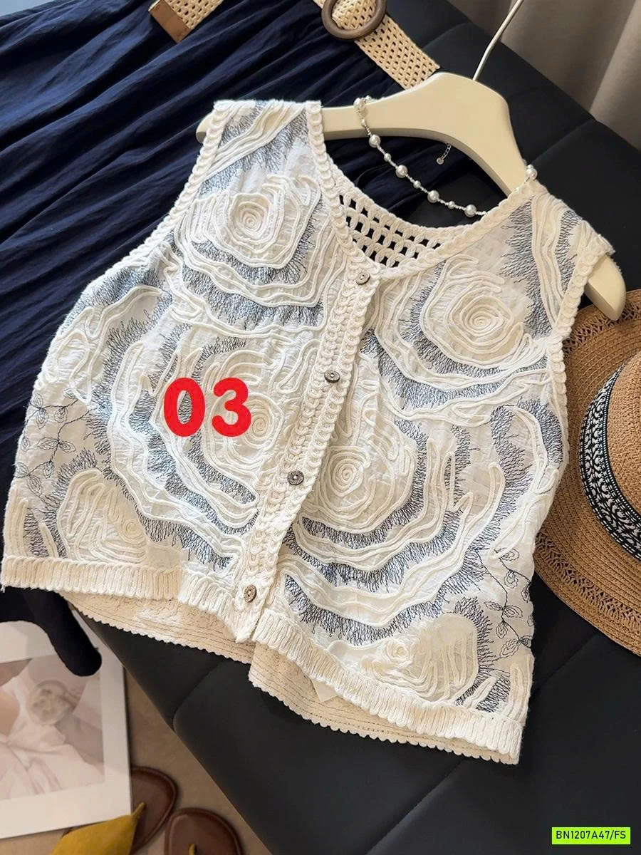 BST ÁO LƯỚI THÊU VINTAGE