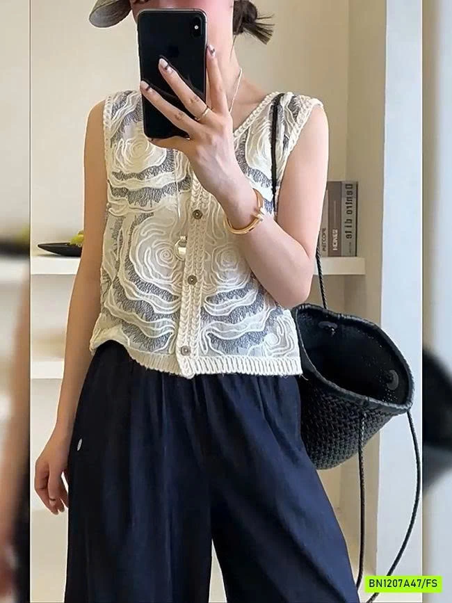 BST ÁO LƯỚI THÊU VINTAGE