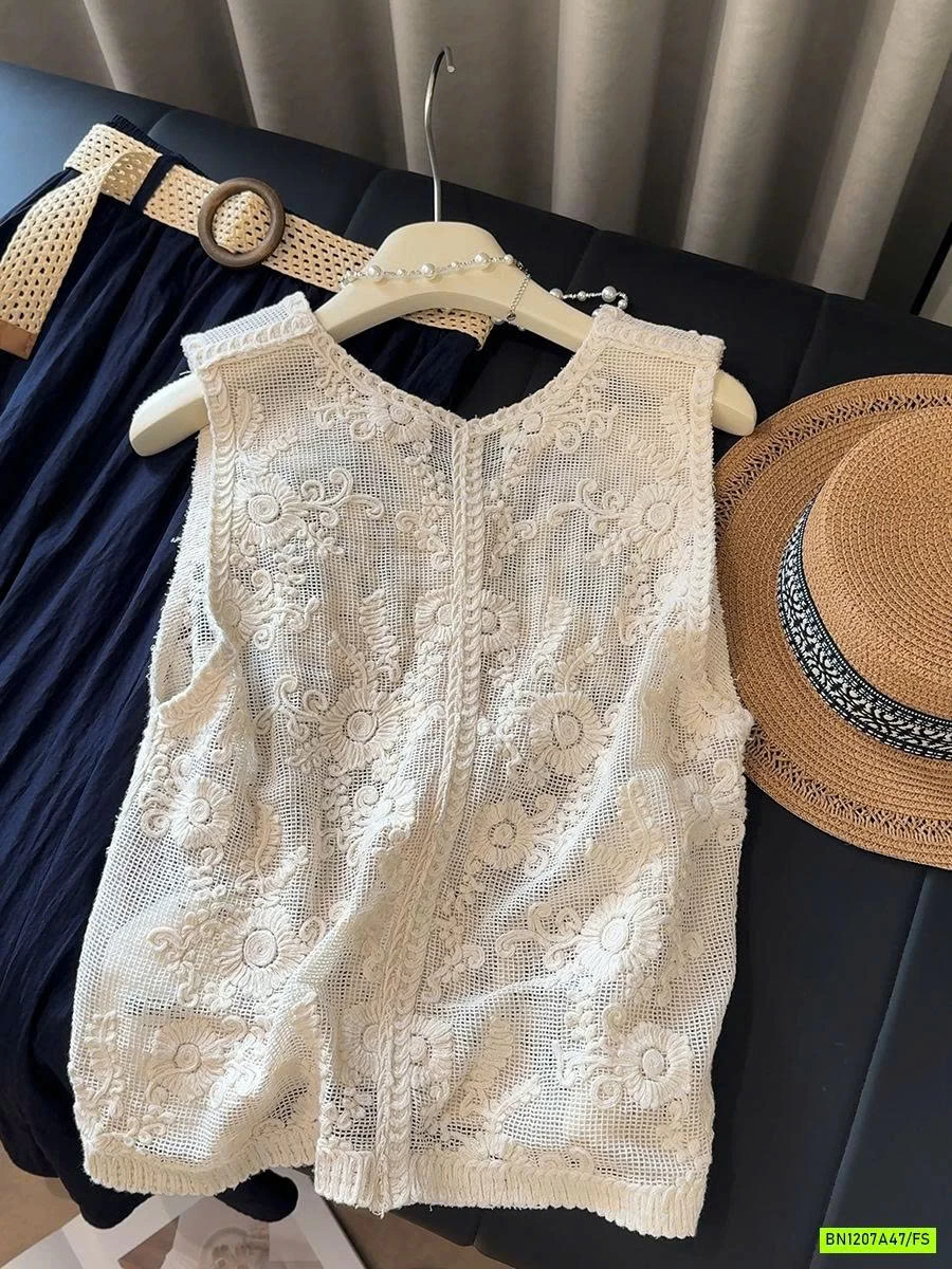 BST ÁO LƯỚI THÊU VINTAGE